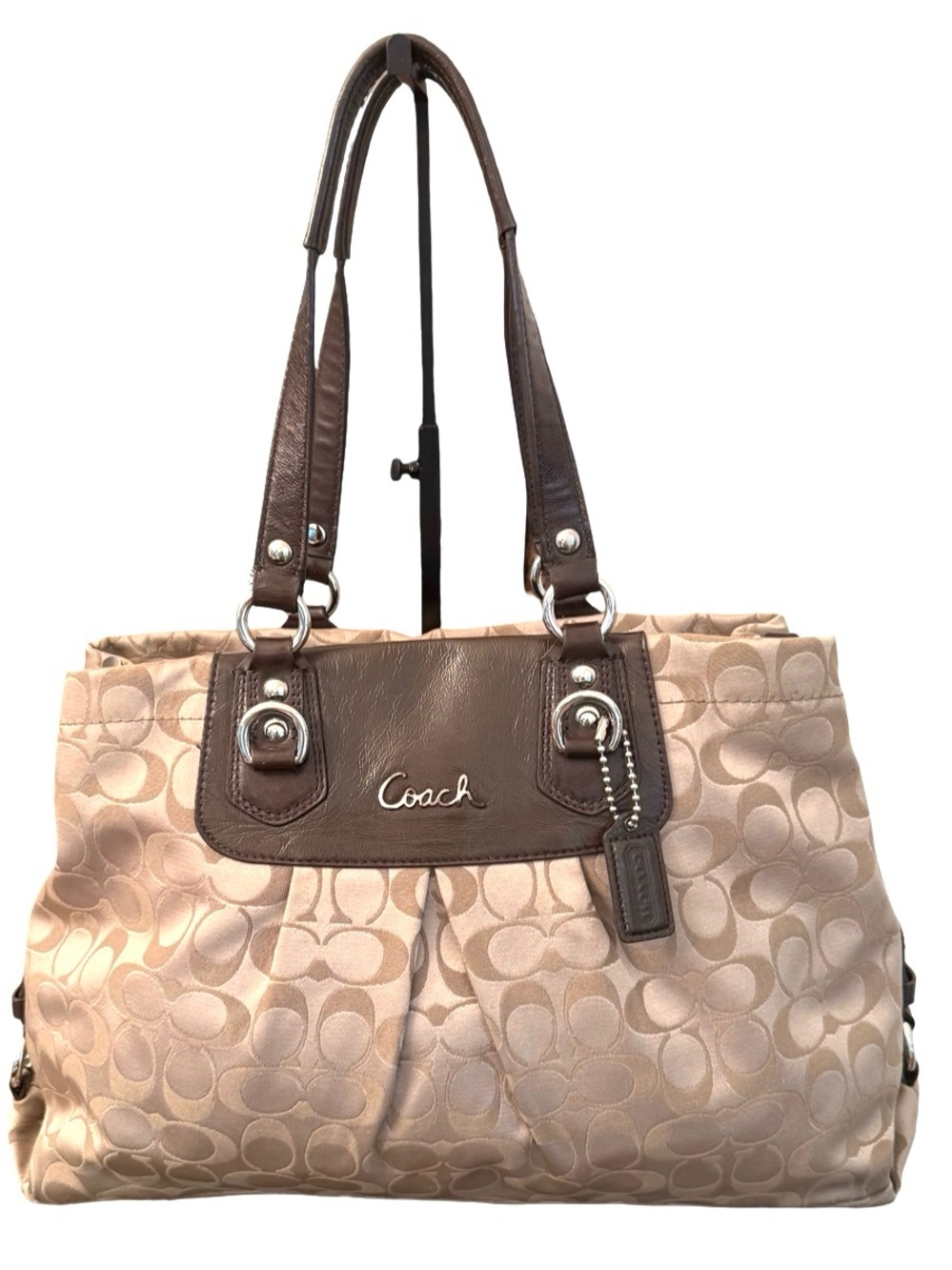 Coach Y2K Ashley Carryall Shoulder Bag Brown F15510 Coach Logo Leather Canvas - Picture 13 of 17